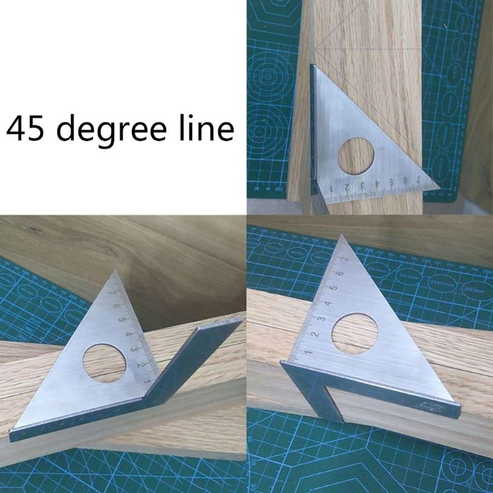 Woodworking Ruler Layout Miter Stainless Steel Triangle Rafter 45 Degree 90 Degree Metric Gauge