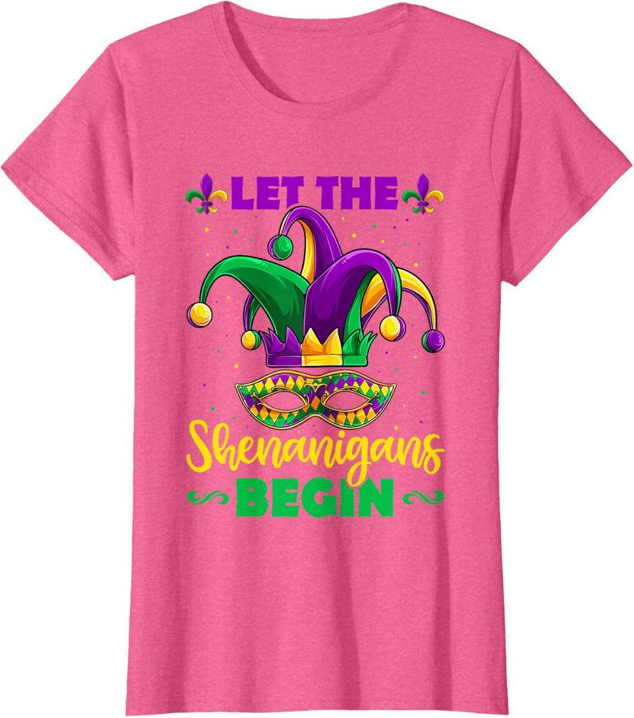 Let The Shenanigans Begin Mardi Gras Children Men Women TShirt  Unisex Fashionable SpringSummer 2026 New Arrival