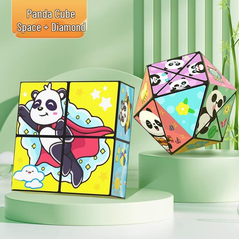 Panda Infinity Cube: 3D Geometric Folding Block - Educational Decompression Toy for Kids