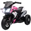 Kids Electric Motorcycle, 6V Ride on Motorcycle with 3 Wheels, LED Headlight, Music, Horn for Boys Girls 3-5 Years, Pink