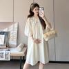Elegant 2026 Crochet Lace Maternity Dress - Loose Fit Summer Fashion