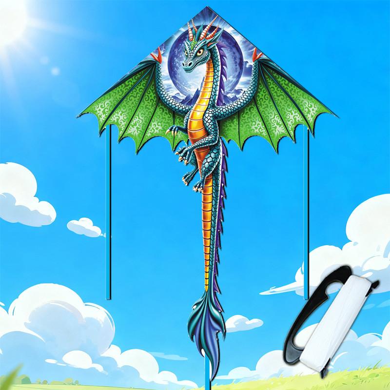 Pterosaur Polyester Kite With Glass Fiber Frame For Kids Adults Outdoor Flying Fun
