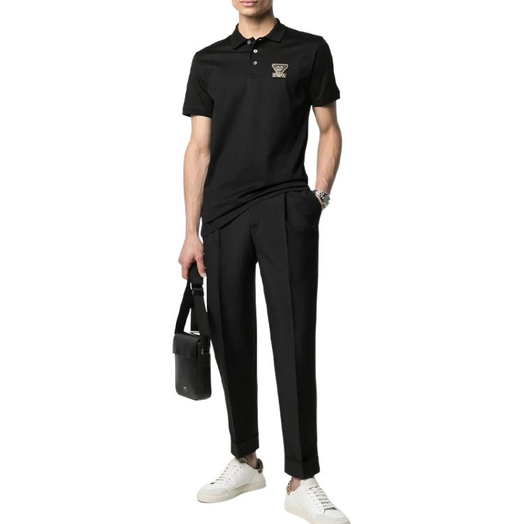 EMPORIO ARMANI Polo Shirts Men's Black Moderate 3K1FCQ-1JTUZ-0999