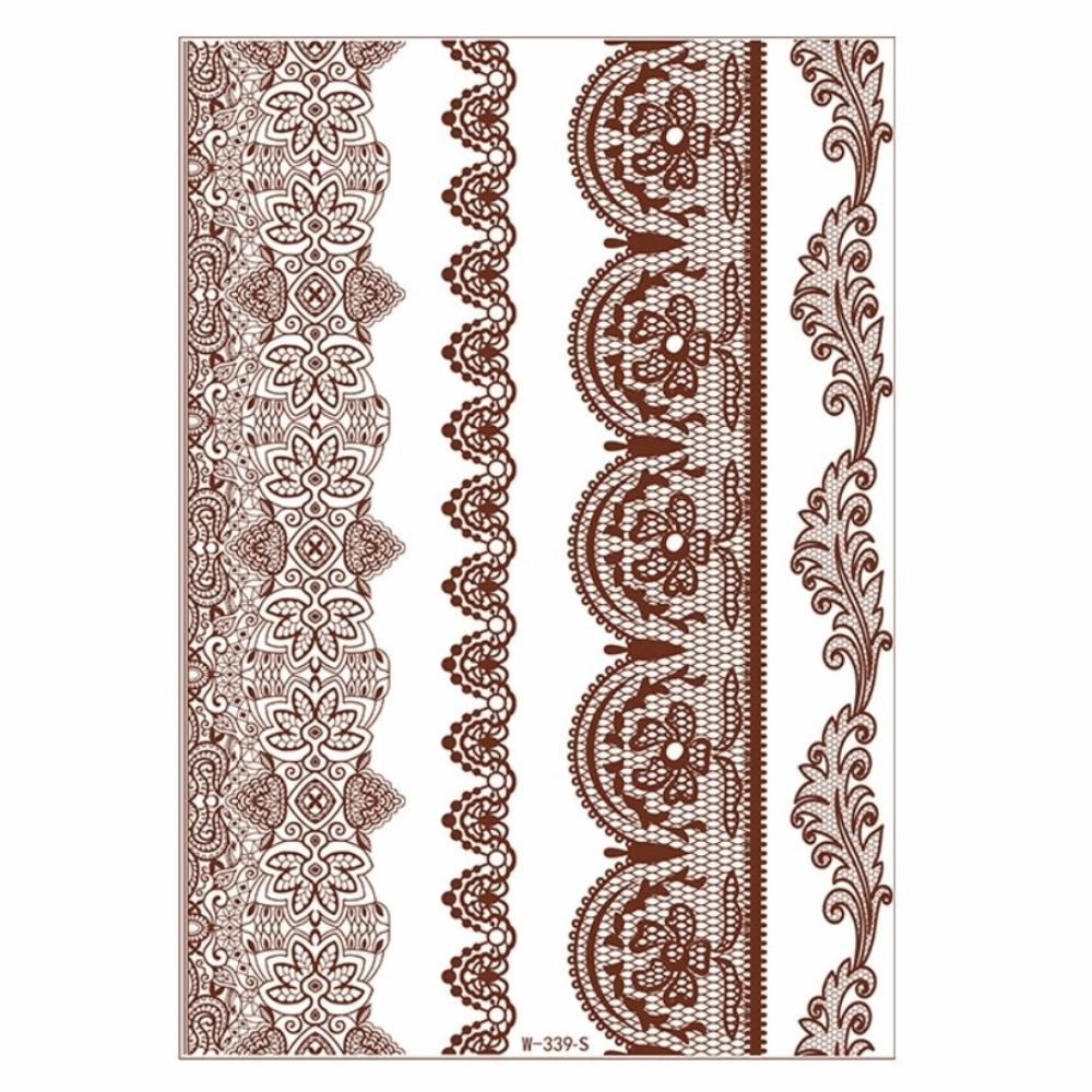 Lace Fake Tattoo Henna Tattoo Stickers Legs Arm Red Henna Tattoo Decals Temporary Tattoo  Girls