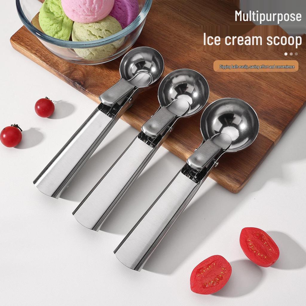 Stainless Steel Ice Cream & Fruit Scoop Ball Spoon