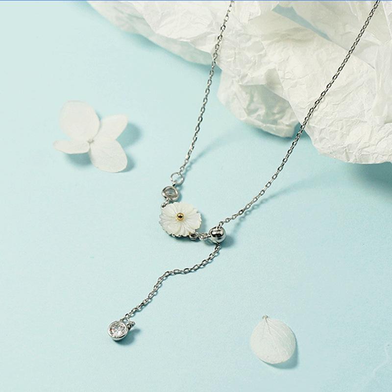 925 Silver Heart Pendant Necklace Adjustable Choker Elegant Love Jewelry Gift for Women Girls