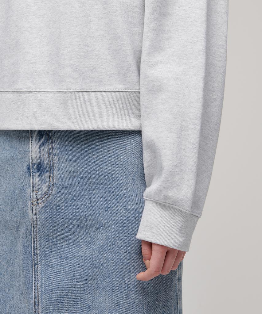 MUSINSA STANDARD WOMAN Women'S Half Zip Sweatshirt [Melange Light Grey]