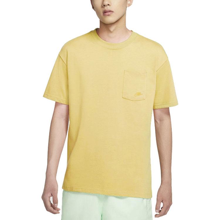 Nike Sportswear Solid Color Crew Neck Short Sleeve T-Shirt Men Tops Yellow DD0500-777