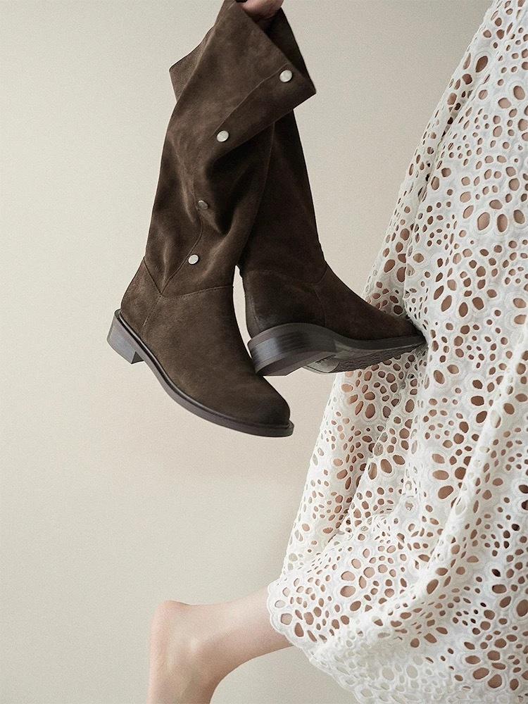 

Leather velvet Korean ins flat-soled single shoes for women s 2025 spring versatile square head shallow mouth with Mary Jane shoes 40