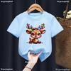 Pink Christmas Tree Graphic Print T-Shirt Girls for Children'S New Year Clothes Christmas Party T Shirt Fashion New Boys Tshirt