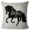 Elegant Running Horse Cushion Cover Graceful Gallop Pose Soft Decorative Square Pillow Modern Living Room Bedroom Decor xcm