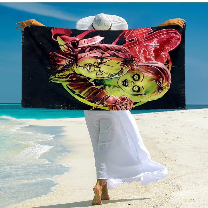 Ultra-Soft Beach Towel with Halloween horror Theme,Ideal for Pool - Camping, Diving - Perfect Travel Essential, Vibrant Beach Towel.