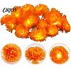 Fall Theme Room Decor Marigold Flower String Lights, Artificial Cempasuchil Decorative Lamps, Halloween Festive Tabletop Lighting Warm LED Lights
