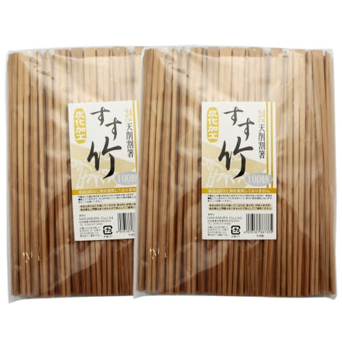 Nakamura Disposable Chopsticks, Susu Bamboo, Tensoge Chopsticks, 24cm, 2 Sets, 200 Pairs