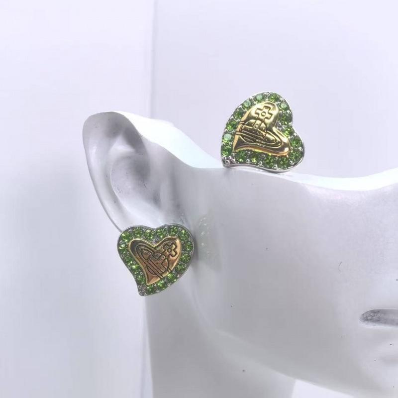 New Style Empress Dowager Heart Necklace & Earrings Set - Elegant, Versatile, High-End Clavicle Chain for Women