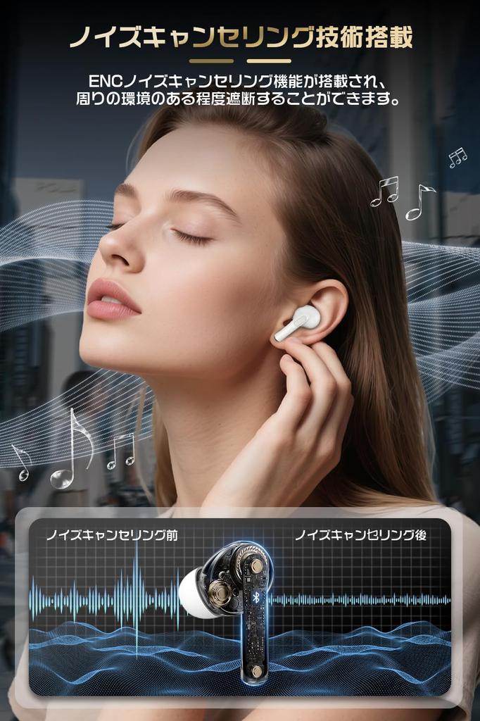 Immersive Sound Bluetooth Wireless Earbuds with Auto Touch Sound ENC Noise Sound Leakage Low LED Fast Long IPX7 Perfect for and Gaming Quality 6.0