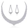Minimalist Rhinestone Wedding Jewelry Set: European & American Style Necklace and Earrings for Brides