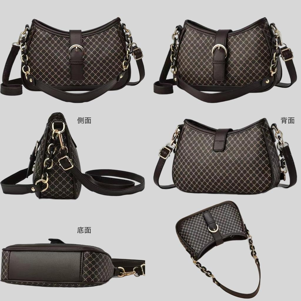 Welltude Women's Shoulder Bag, Small Mini Bag, Pochette, Mini Shoulder Bag, 2505 (Black X Light Brown)