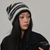 Plush Warm Skullies Hat Striped Ski Ear Protection Cap Unisex Knitted Beanies