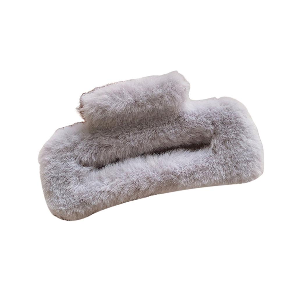 Yousheng Women Hair Claw Plush Wrap Design Spring Back Head Large Hair Clip Rectangle Shark Hair Clamp Hair Accessory