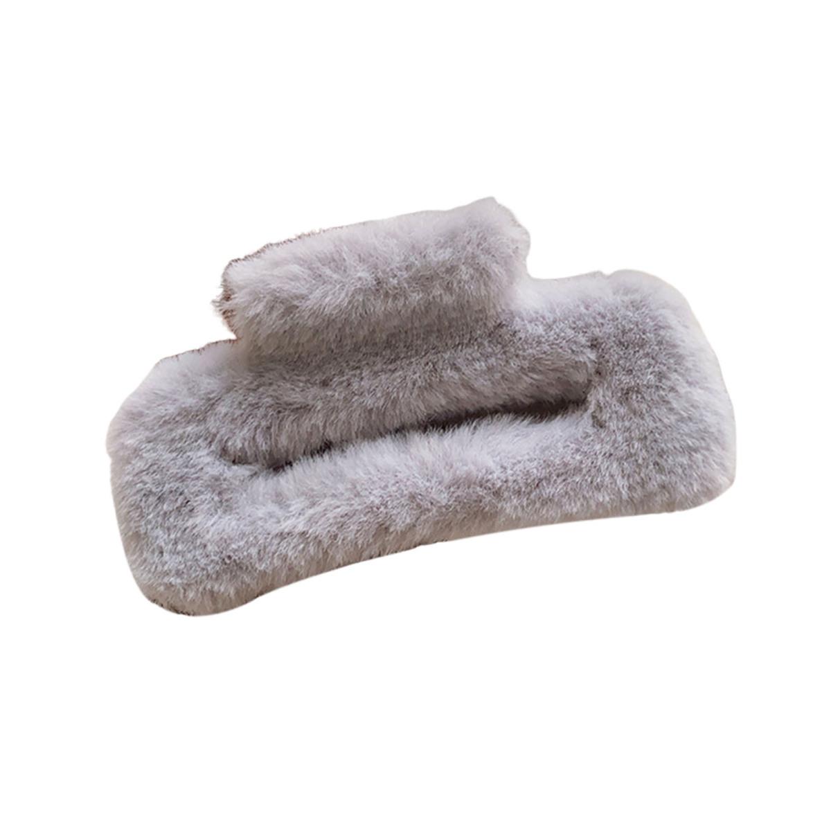 

Yousheng Женская плюшевая заколка для волос с дизайном «пружинная задняя часть головы», большая заколка для волос, прямоугольный зажим для волос в виде акулы, аксессуар для волос серый