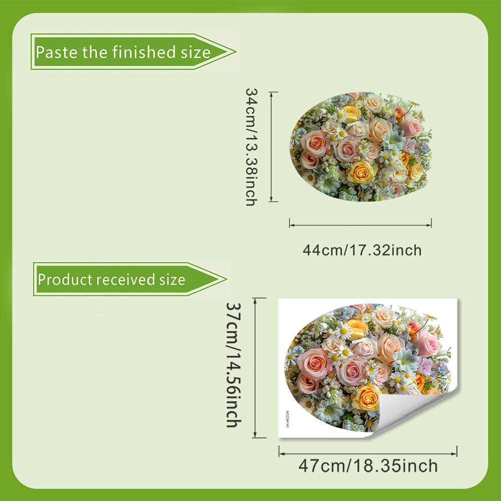 

Цветочный узор Наклейки декоративные для сиденья унитаза в ванной комнате Самоклеящиеся Водонепроницаемые Креативные наклейки для ванной 30*40cm