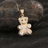 Bulk 14K Cute Charm Brass Jewelry New Design Animal Series Bear Pendant Iced Out Heart Zircon Hip Hop Accessories