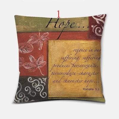 Hope Love Faith Believe Strenght  Print Square Pillowcase Home Decoration Car Sofa Cushion Cover