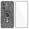 For Realme 14 5G Phone Case WANLONFENG PC TPU Back Cover Kickstand with Tempered Glass