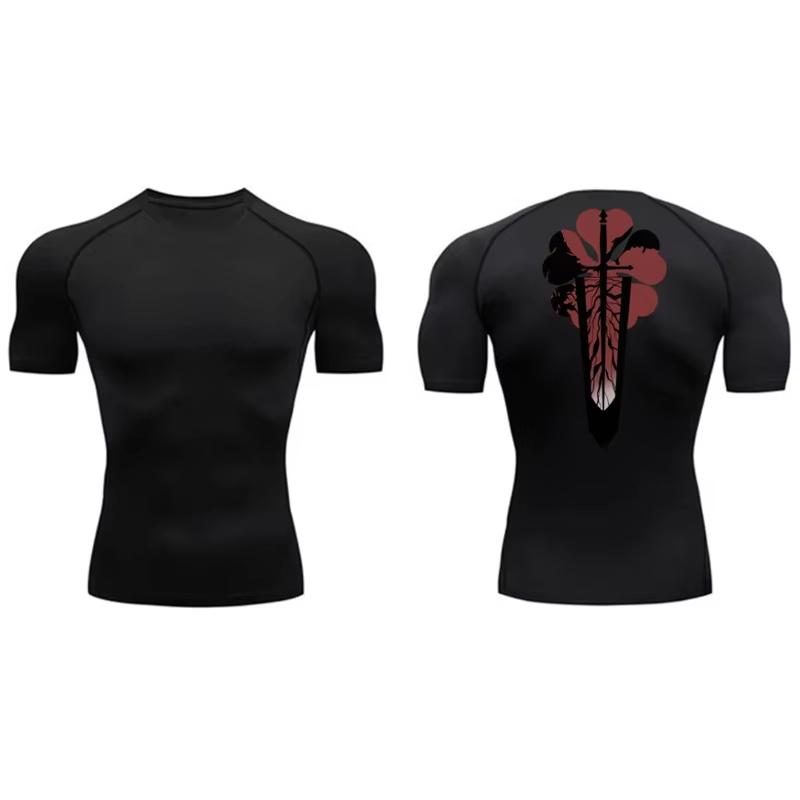 Graphic Print Men's Compression Shirt Quick Dry | Gym Workout Running Fitness Baselayer Top RL000483