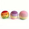 Handmade Crochet Footbag, Rainbow Gradient Smiling Face Bean Bags for Kids, Soft Cotton Yarn Juggling Balls for Outdoor Play