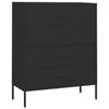VidaXL Commode Black 80x35x101.5 Cm Steel