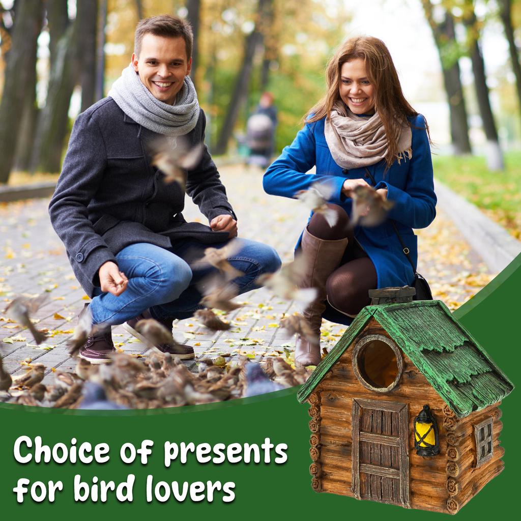 Outdoor Hanging Bird House Resin Waterproof Parrot Bird Nest Breeding Sleeping Box Garden Decoration Tree Hanging Birdhouse