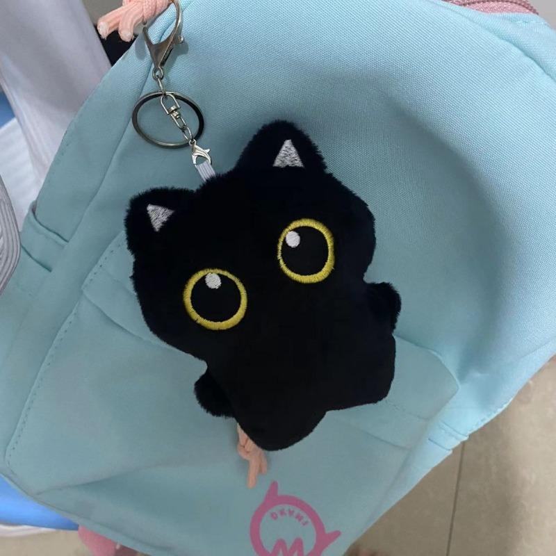 13CM Cute Black Cat Plush Toy Doll Small Pendant Cuddly Pillow Cushion Ins Black Cat Plush Toy Doll for Boy Girl Brithday Gifts