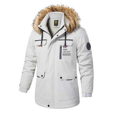 Jacke Herren Plüsch Dicker Mantel Herbst und Winter Warme Kapuzenjacke Herrenjacke