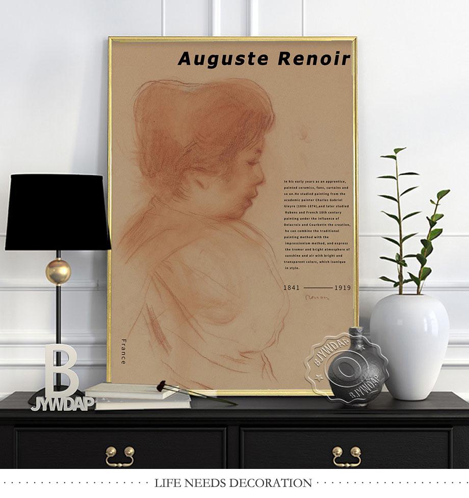 France Pierre-Auguste Renoir Canvas Painting, Auguste Renoir Impressionism Exhibition Museum Poster, Vintage Oil Paint Home Decor No Frame