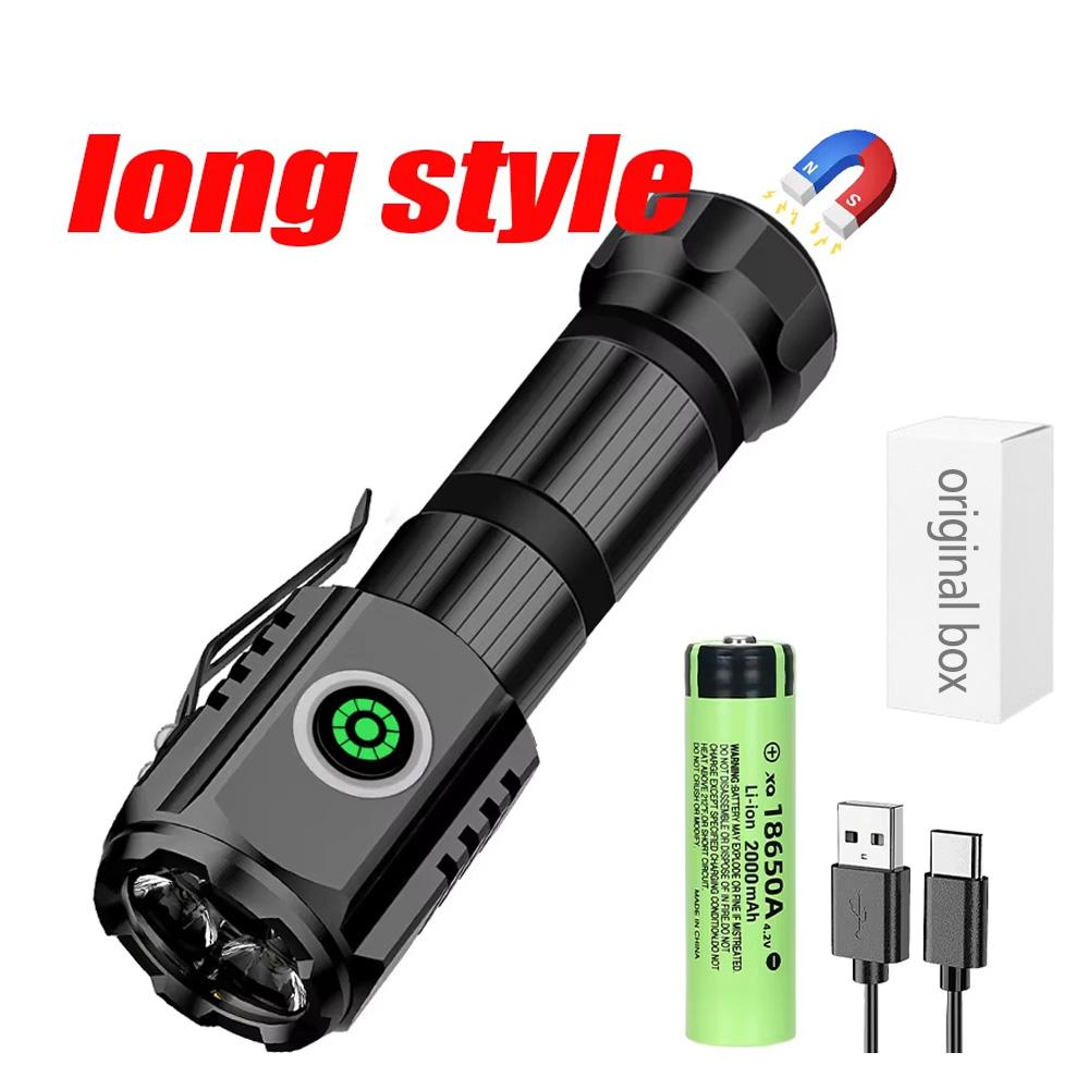 3*F350 LED Mini  Flashlight Powerful Aluminum Alloy EDC Rechargeable Torch SST20 2000LM Lamp with Tail Magnet Tactical Lantern