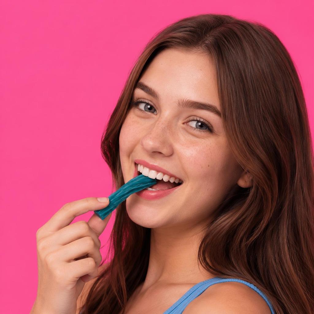 YEM Blueberry Raspberry Long Strip Filled Gummy Candy 70g