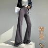 Grey micro-flared pants women's spring new high-waisted and thin casual sweatpants drape straight wide-leg sweatpants