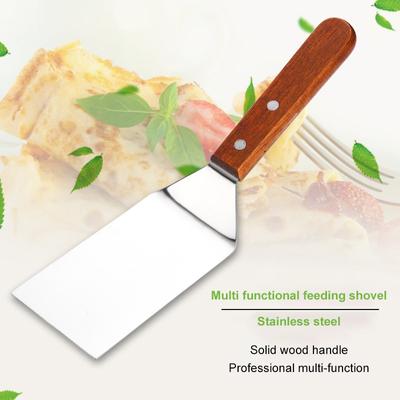 1 Stück Edelstahl Holzgriff Bratwender - Vielseitiger Kochwender für Pfannkuchen, Steaks & mehr - Unverzichtbares Küchenwerkzeug