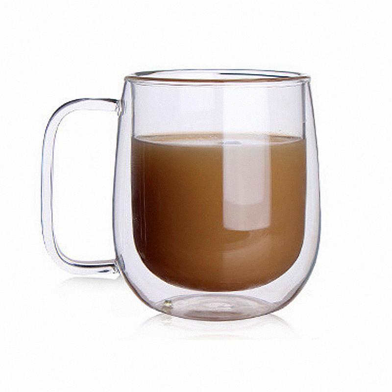 250ml Double Wall High Borosilicate Glass Mug Heat Resistant Handle Coffee Milk Juice Water Cup Bar Drinkware Coffeeware Gift