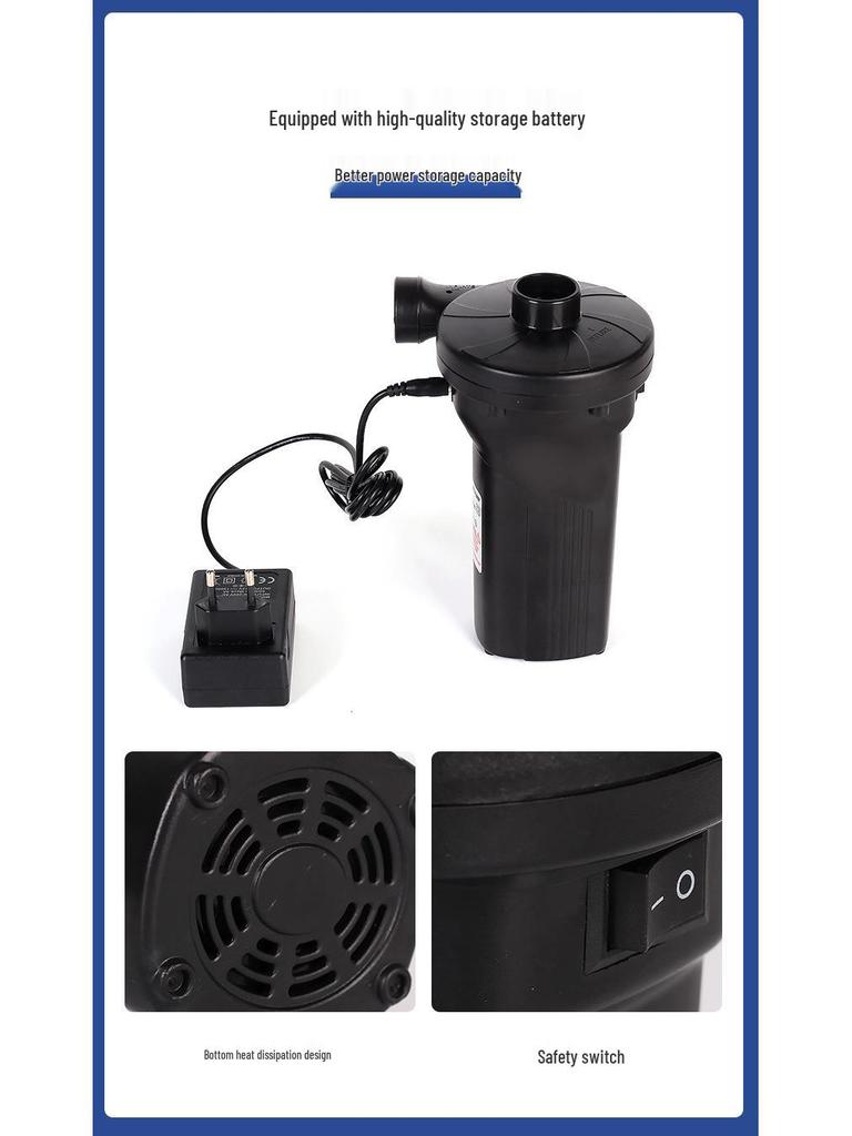 Portable USB Lithium Battery Air Pump for Car, Pool, and Mattress