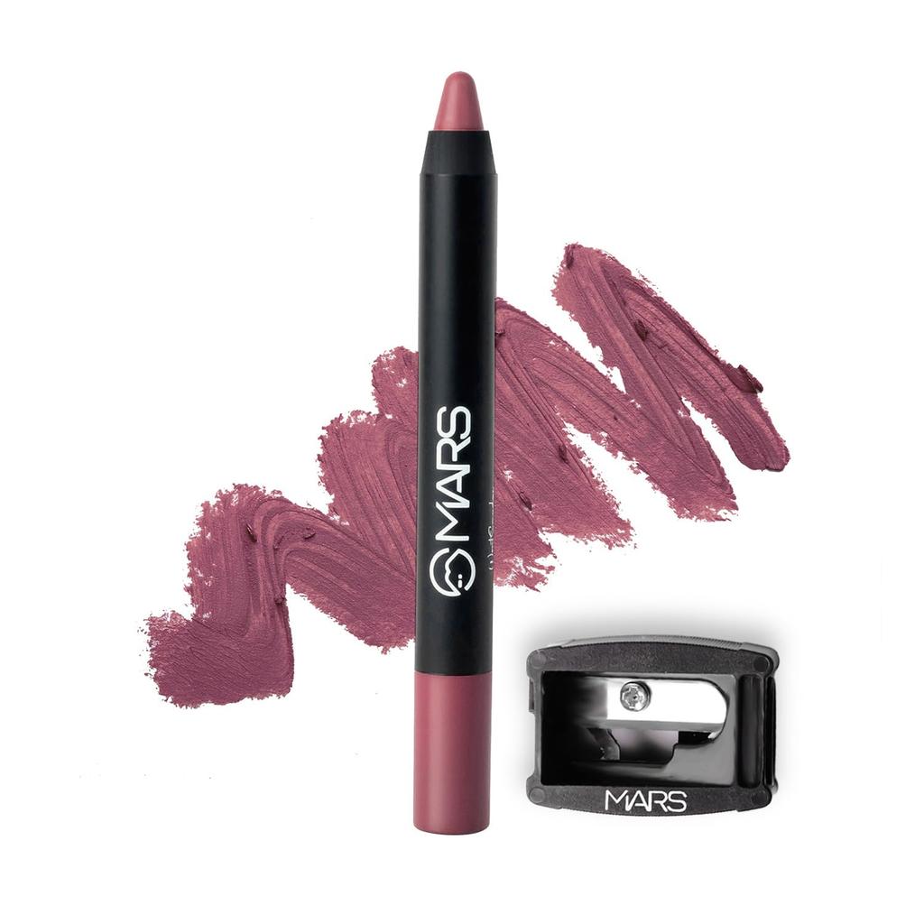 MARS Long Lasting Crayon Lipstick with 12 Hours Stay | Matte Finish | Waterproof | Lip Crayon (3.5 Grms) 02-Raspberry Red-I Am Strong & MARS Long