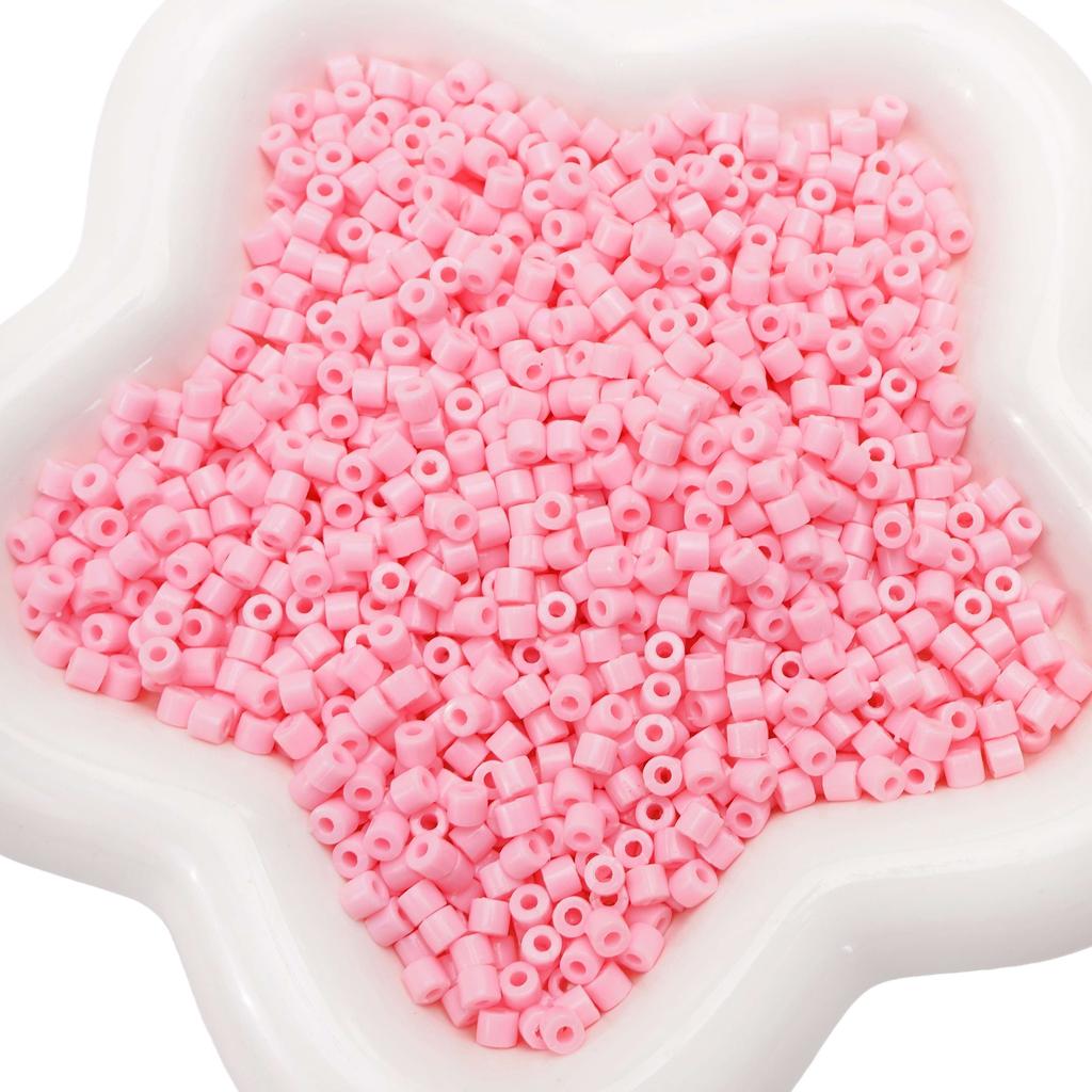 300pcs 4mm Acrylic Short Tube Beads Solid Color Seed Beads Accessories For DIY Jewelry Making