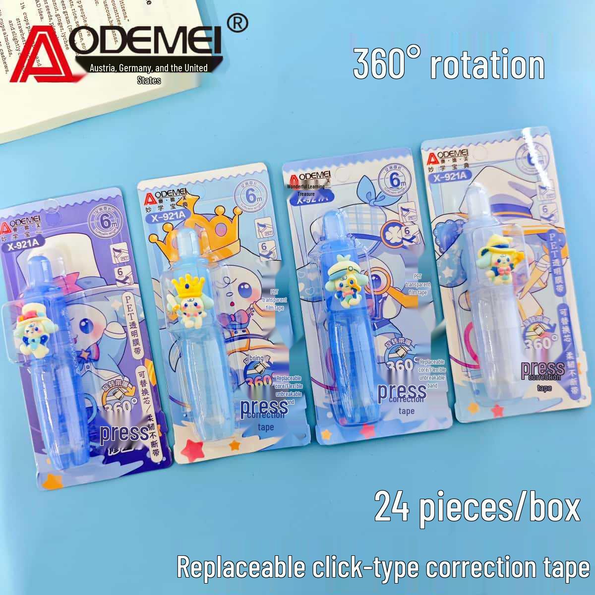 

Oudeme 360° Rotating Refillable Correction Tape - High-Quality White-Out for Students