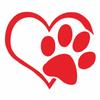 Reflective HeartPaw Vinyl Decal - Dog Footprint Car Sticker D9