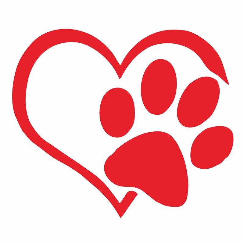 Reflective HeartPaw Vinyl Decal - Dog Footprint Car Sticker D9