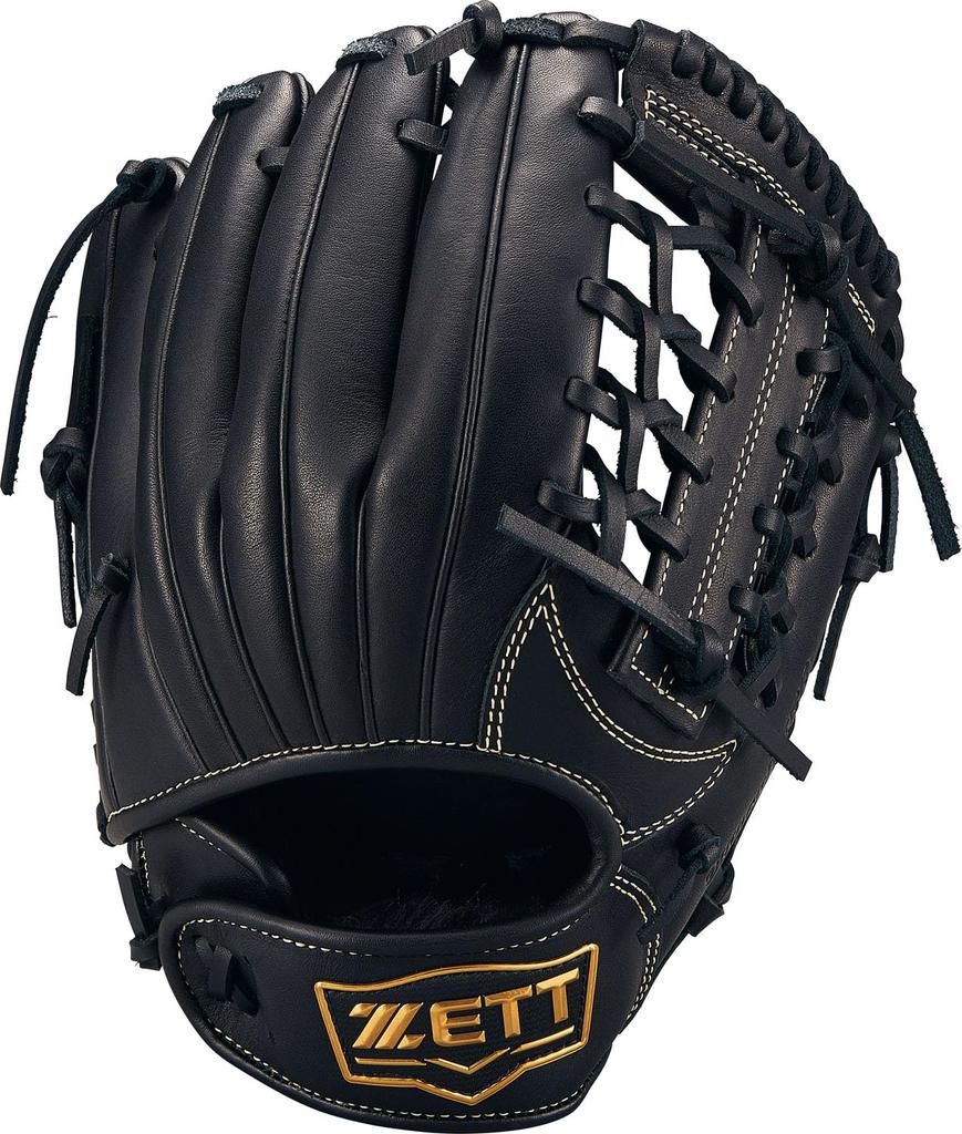 ZETT Youth Baseball Softball Ground Hero Black BJGB76545F Glove, All-Around, Left-Handed Throw, (1900), Size M,
