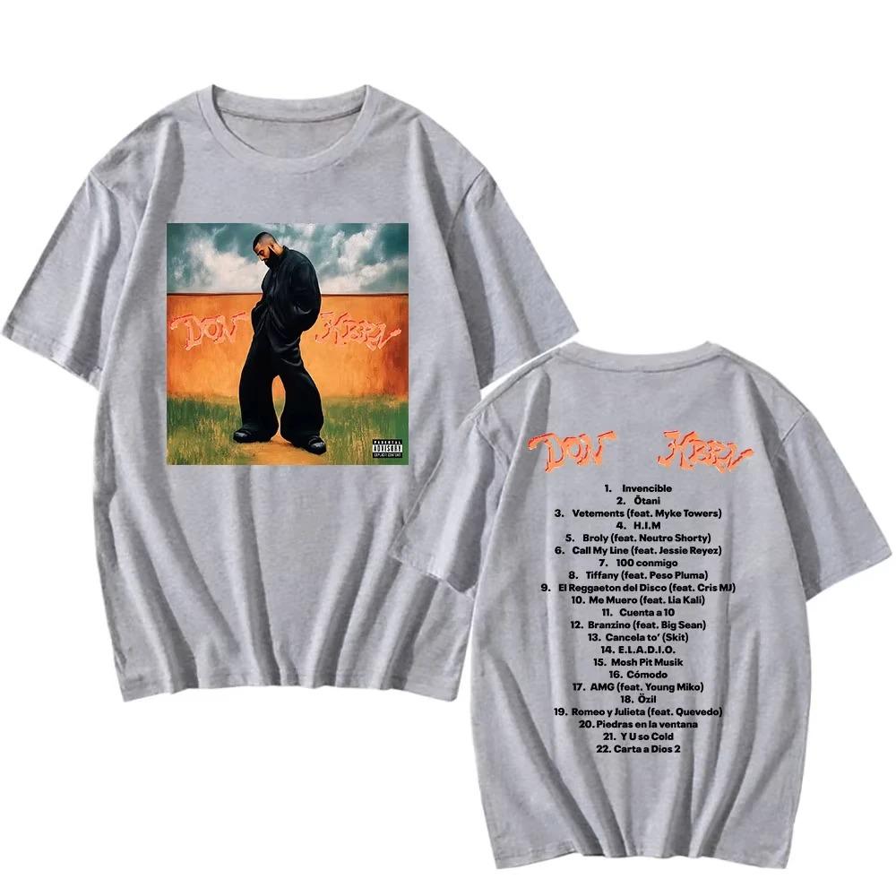 New 2025 Album DON KBRN Tshirts Singer Eladio Carrión T-shirt  Round Neck Male T Shirt Hip Hop Unisex Streetwear Men Tees