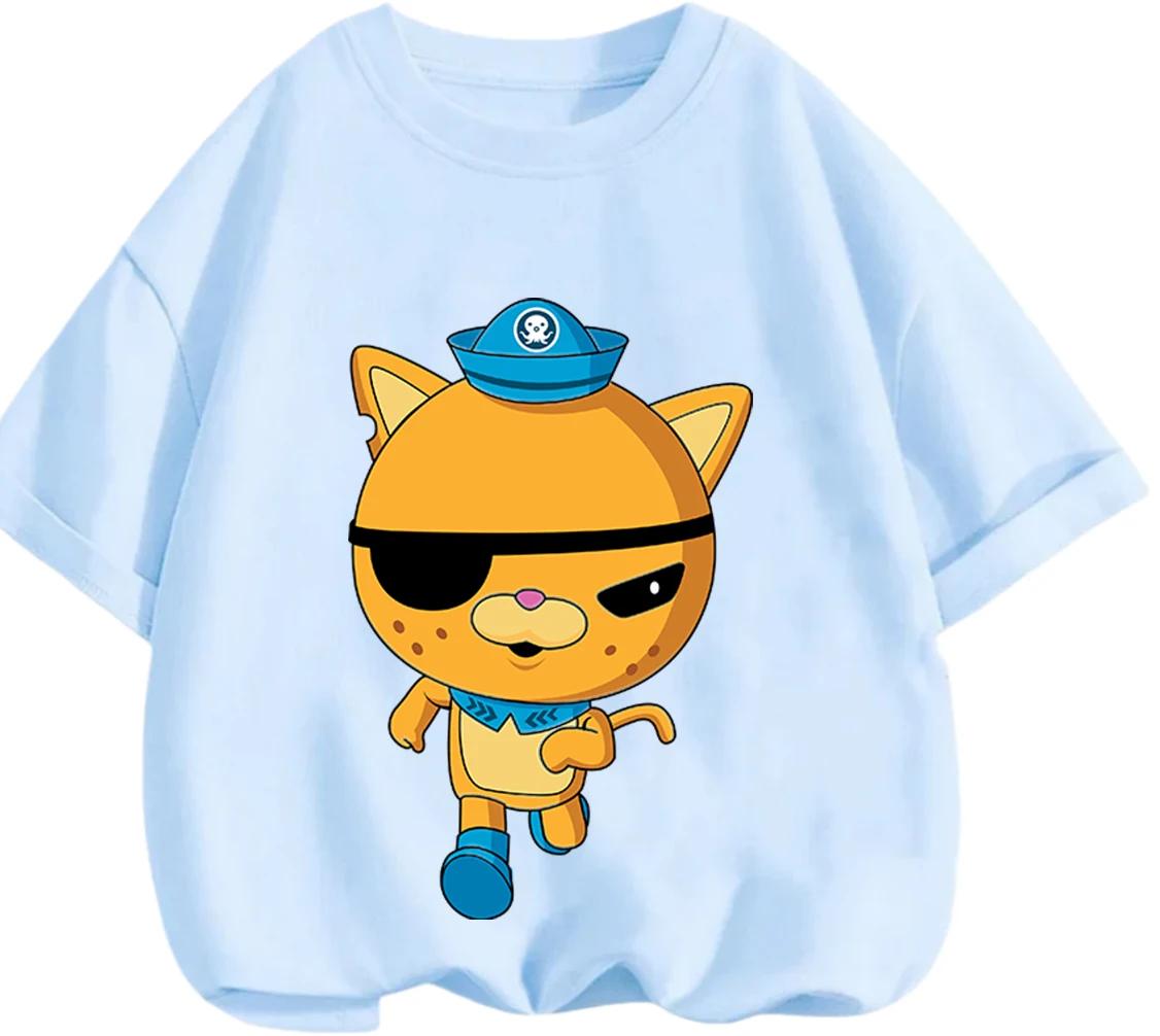 Summer Casual Kids T Shirt Octonauts Kawaii Design Round Neck Short Sleeve Clothes For Boys And Girls Daily Wearing 100
